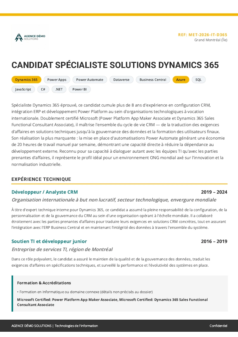 Profil calibré — après traitement